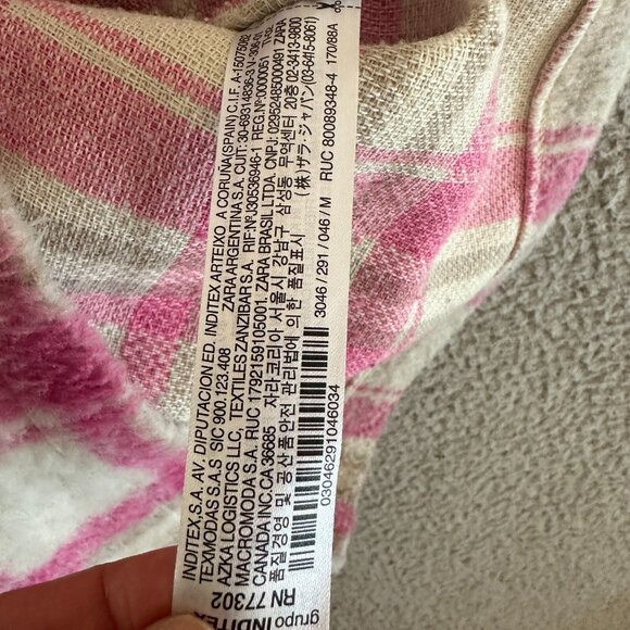 Zara Pink Plaid Crop Shirt Jacket Shacket Fuzzy Thick Coquette Western - Picture 12 of 16